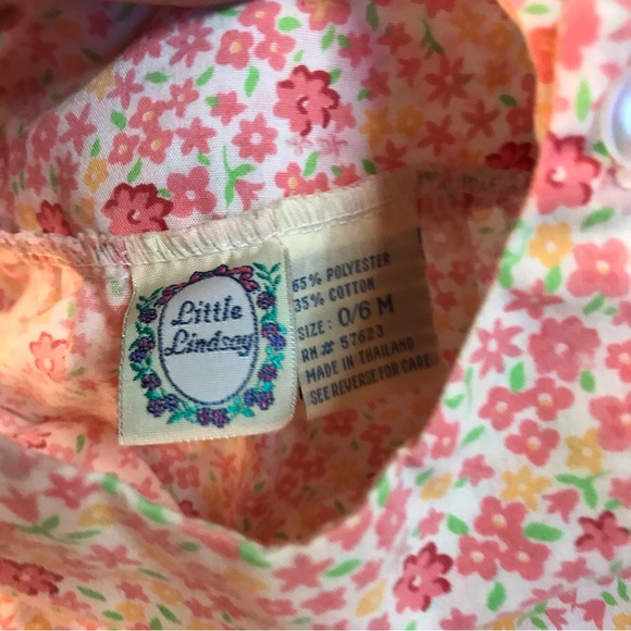 Vintage Little Lindsay Outfit Baby Girl Two Piece Floral | Size - 0-6 Months - Picture 7 of 12